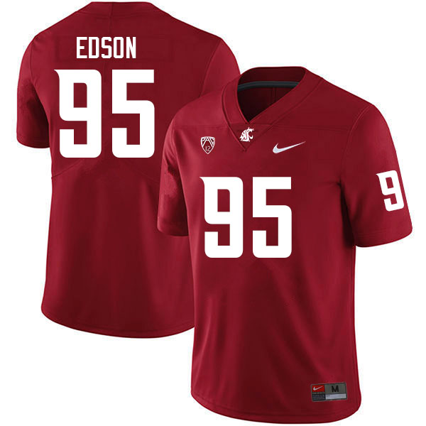 Men #95 Andrew Edson Washington State Cougars College Football Jerseys Sale-Crimson